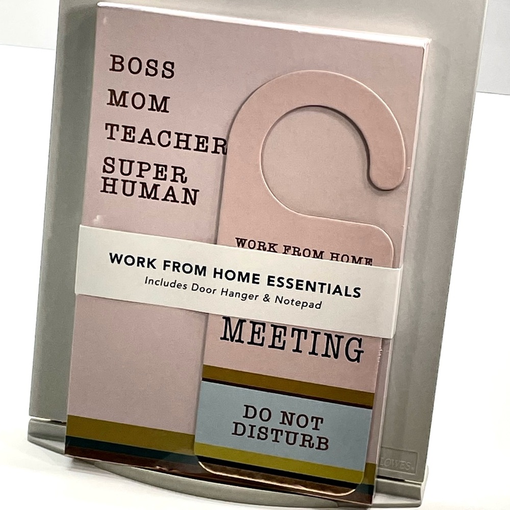 Molly & Rex Work From Home Essentials Gift Includes Door Hanger & Notepad NWT
